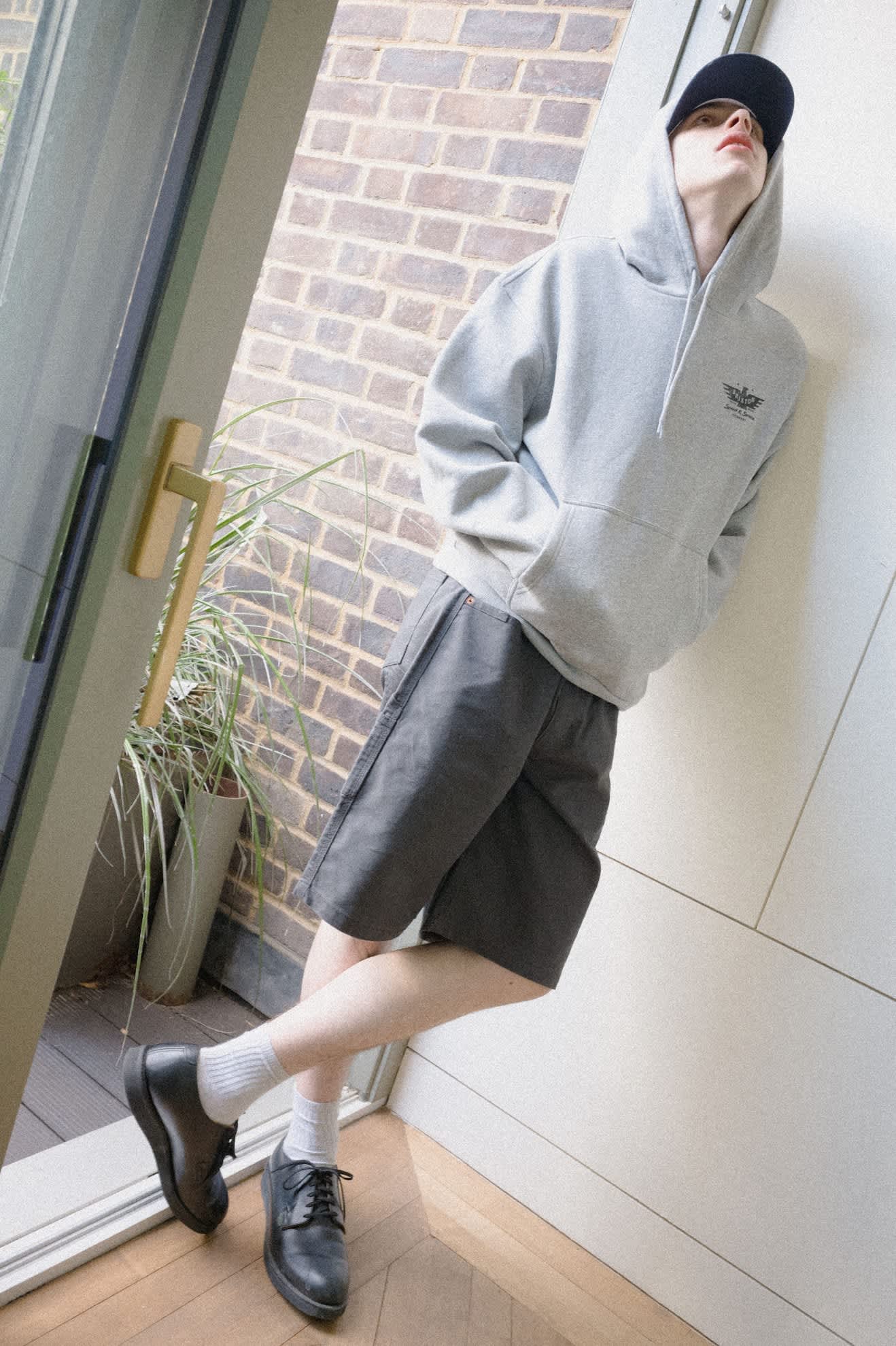 brixton-ewing-hood-hoodie-heather-grey-baumwollfleece image 4