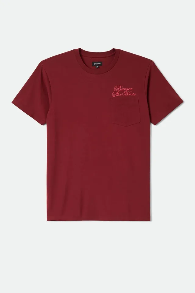 brixton-burger-she-wrote-pocket-t-shirt-burgundy-baumwolle image 1