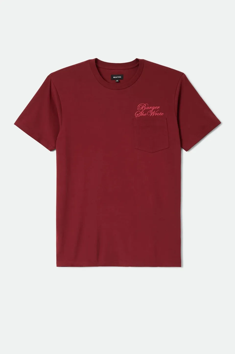 brixton-burger-she-wrote-pocket-t-shirt-burgundy-baumwolle image 1