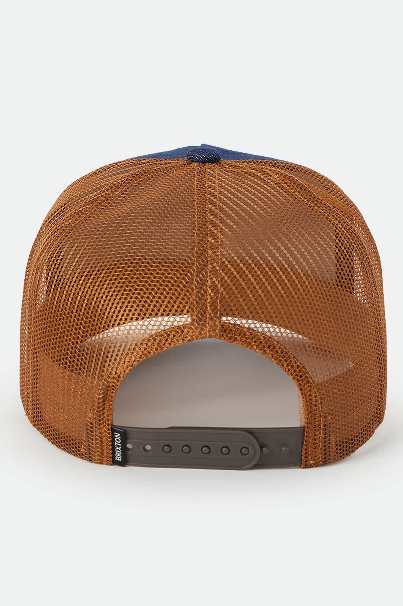 brixton-reeves-trucker-cap-washed-denim-caramel-mesh image 2