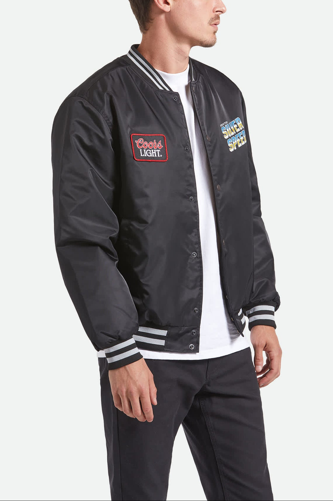 brixton-coors-light-silver-speed-shop-jacke-schwarz-silber image 3