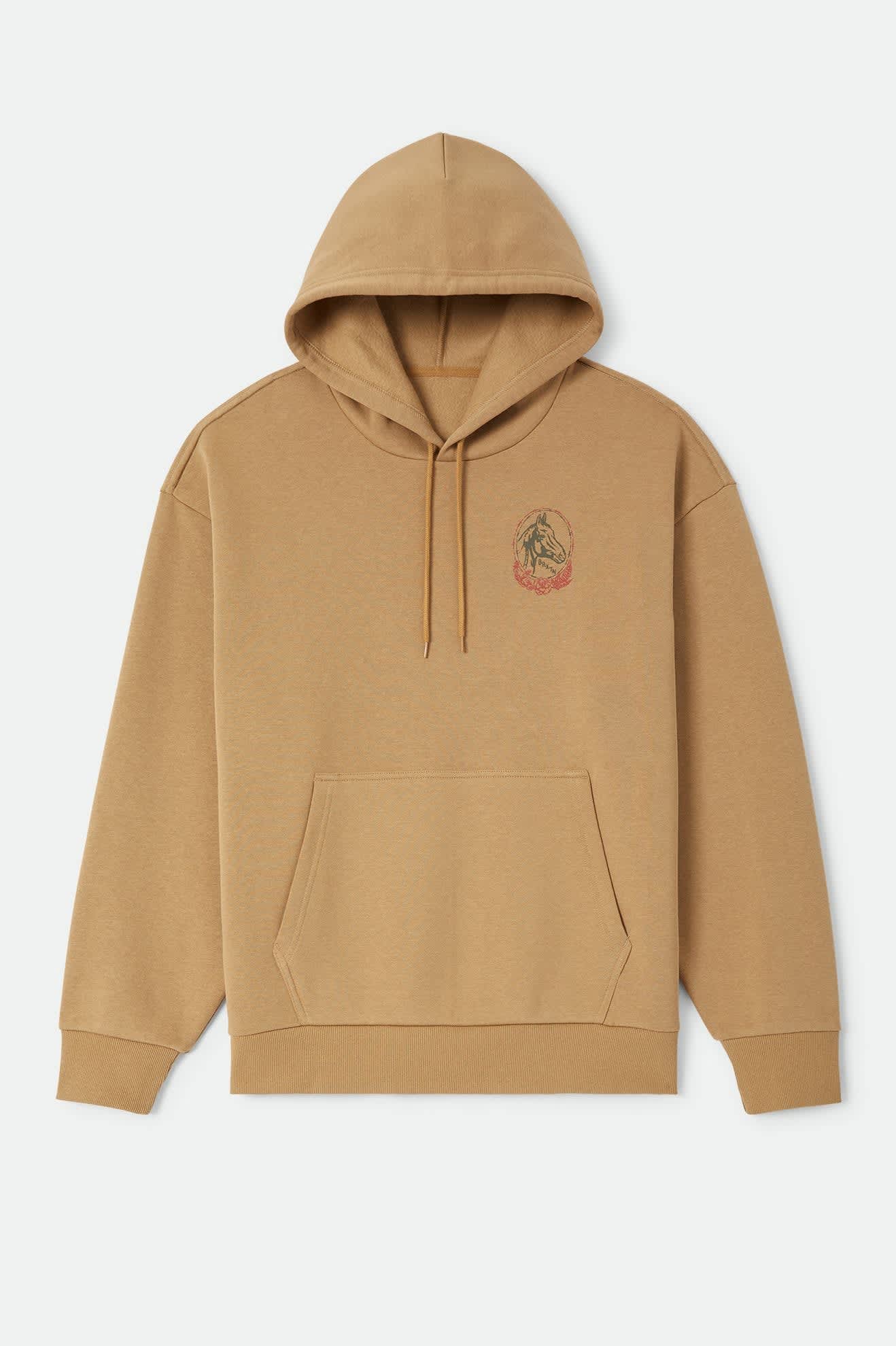 brixton-marley-hood-british-khaki-fleece-hoodie image 1