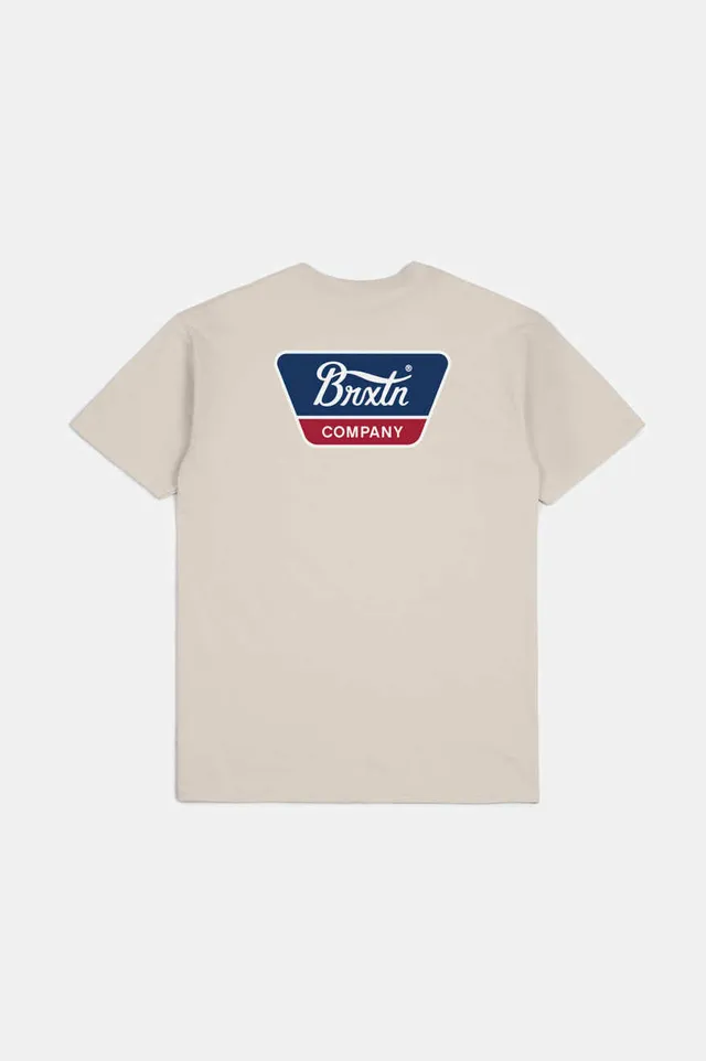 brixton-linwood-s-s-standard-t-shirt-cream-baumwolle-print image 1