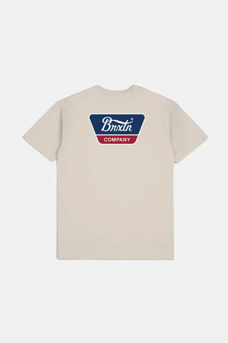 brixton-linwood-s-s-standard-t-shirt-cream-baumwolle-print image 1