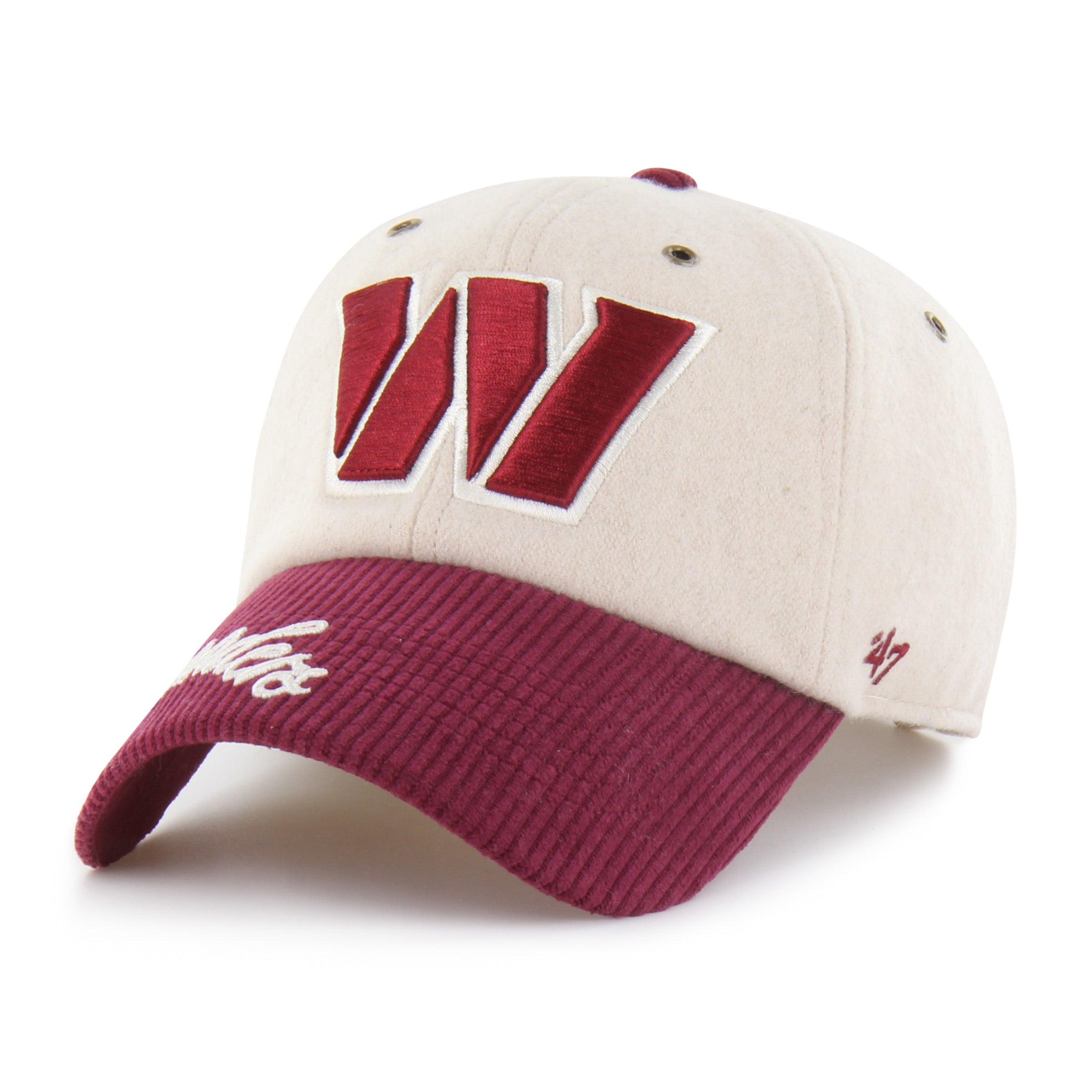 47-brand-washington-commanders-rope-script-clean-up-cap-natural image 3