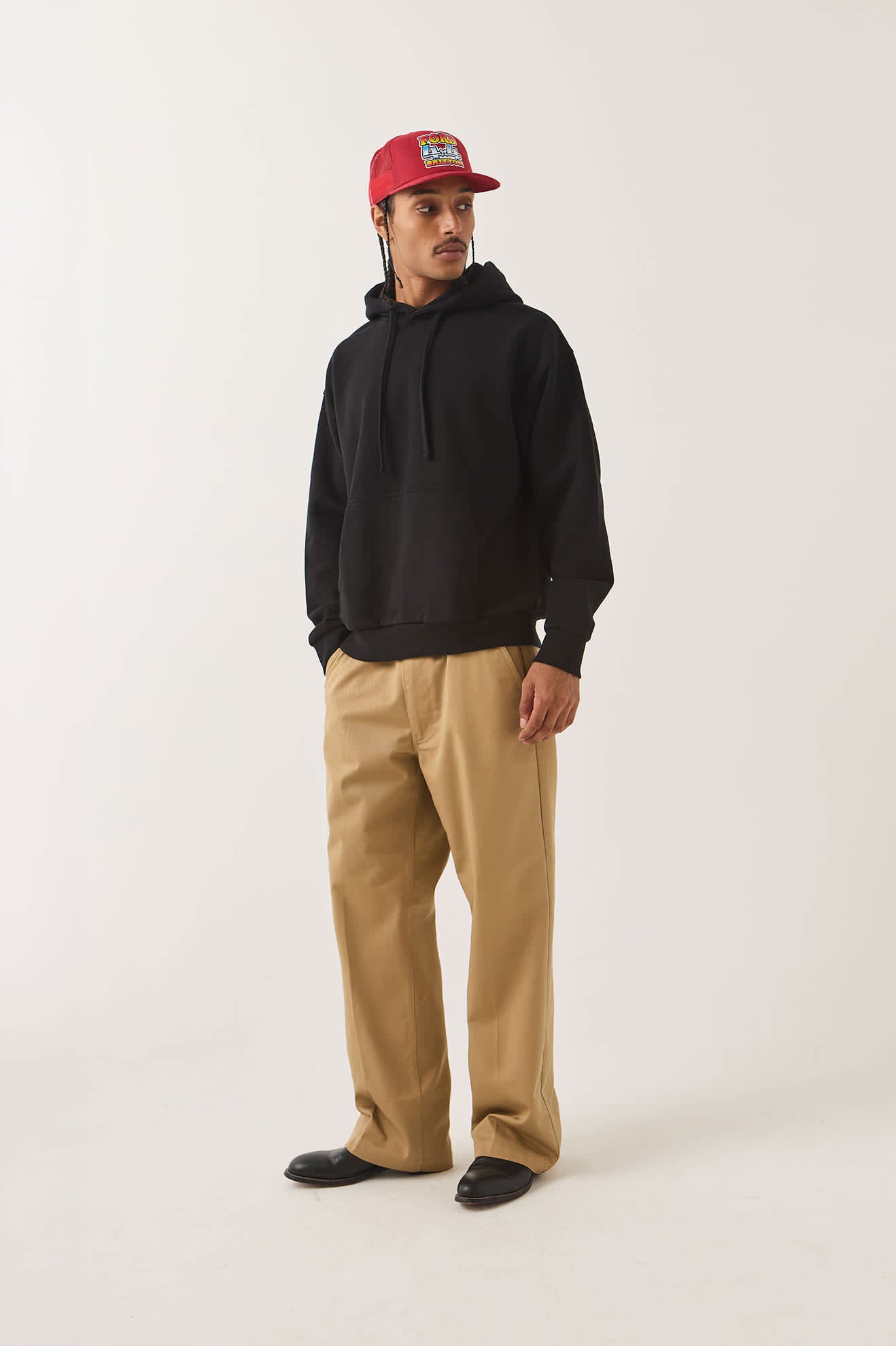 brixton-baseline-hood-fleece-hoodie-schwarz image 3