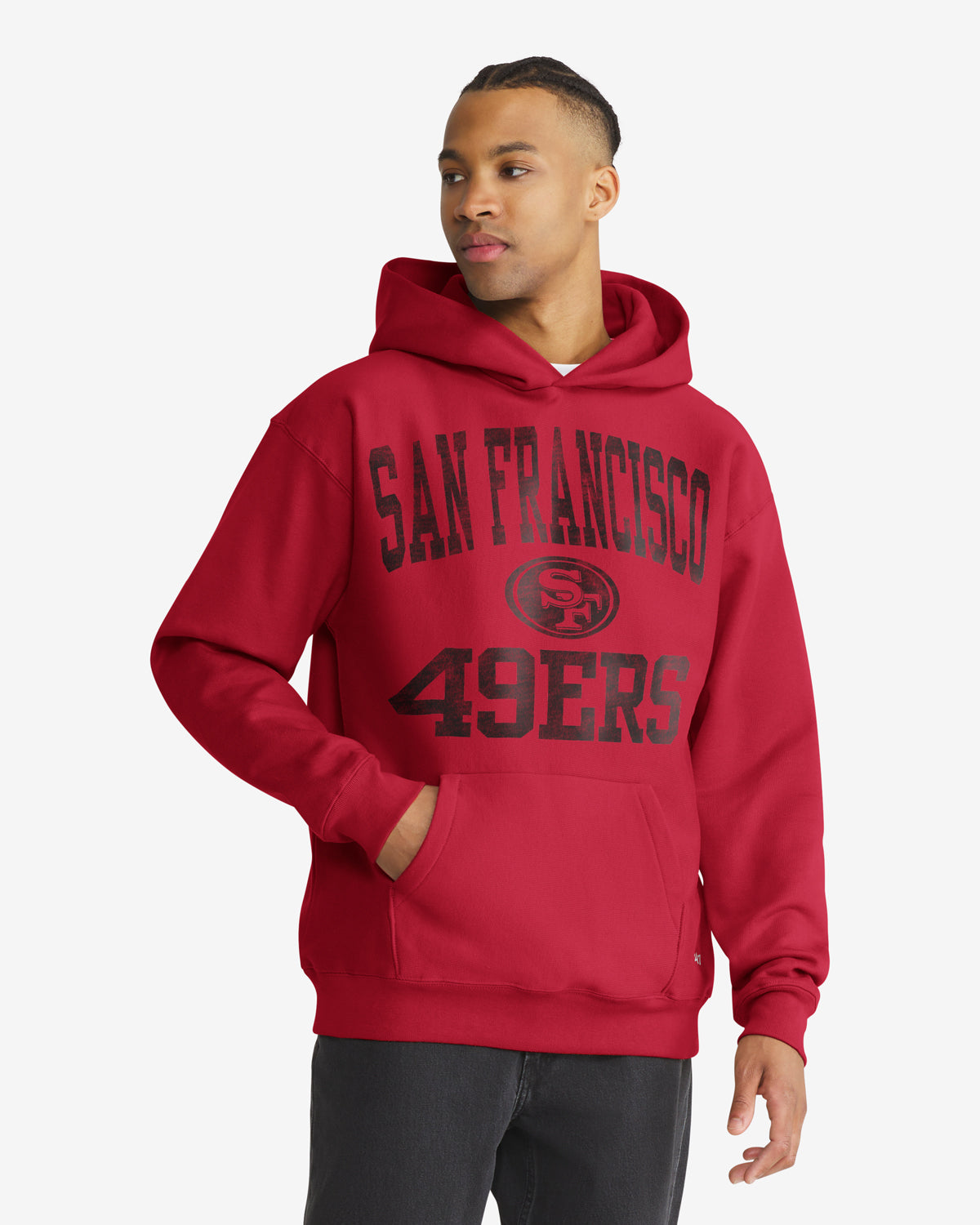 47-brand-49ers-campus-stack-foundation-hoodie-rot-herren image 1