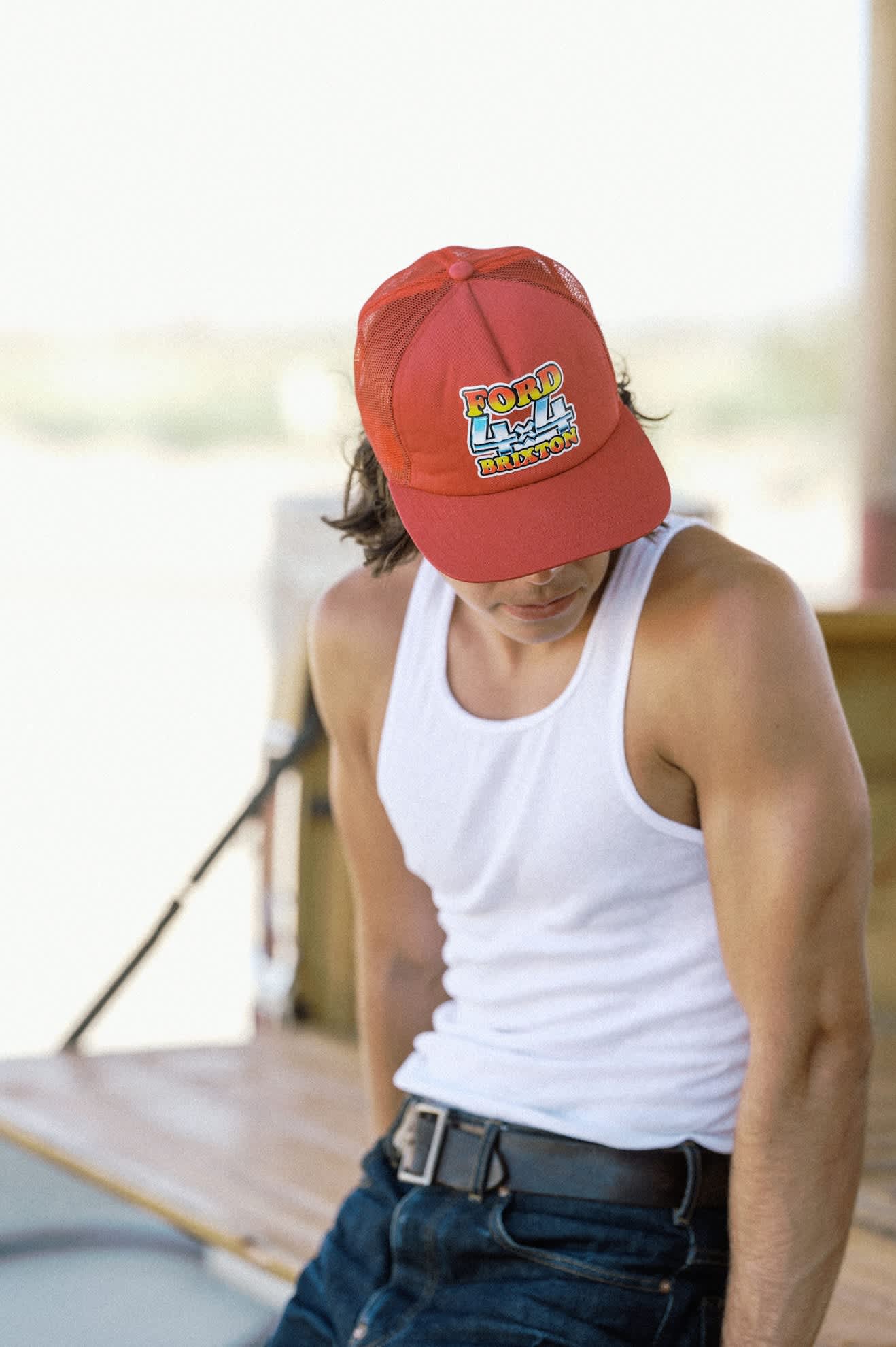 brixton-ford-4x4-chrome-trucker-cap-rangoon-red-verstellbar image 7