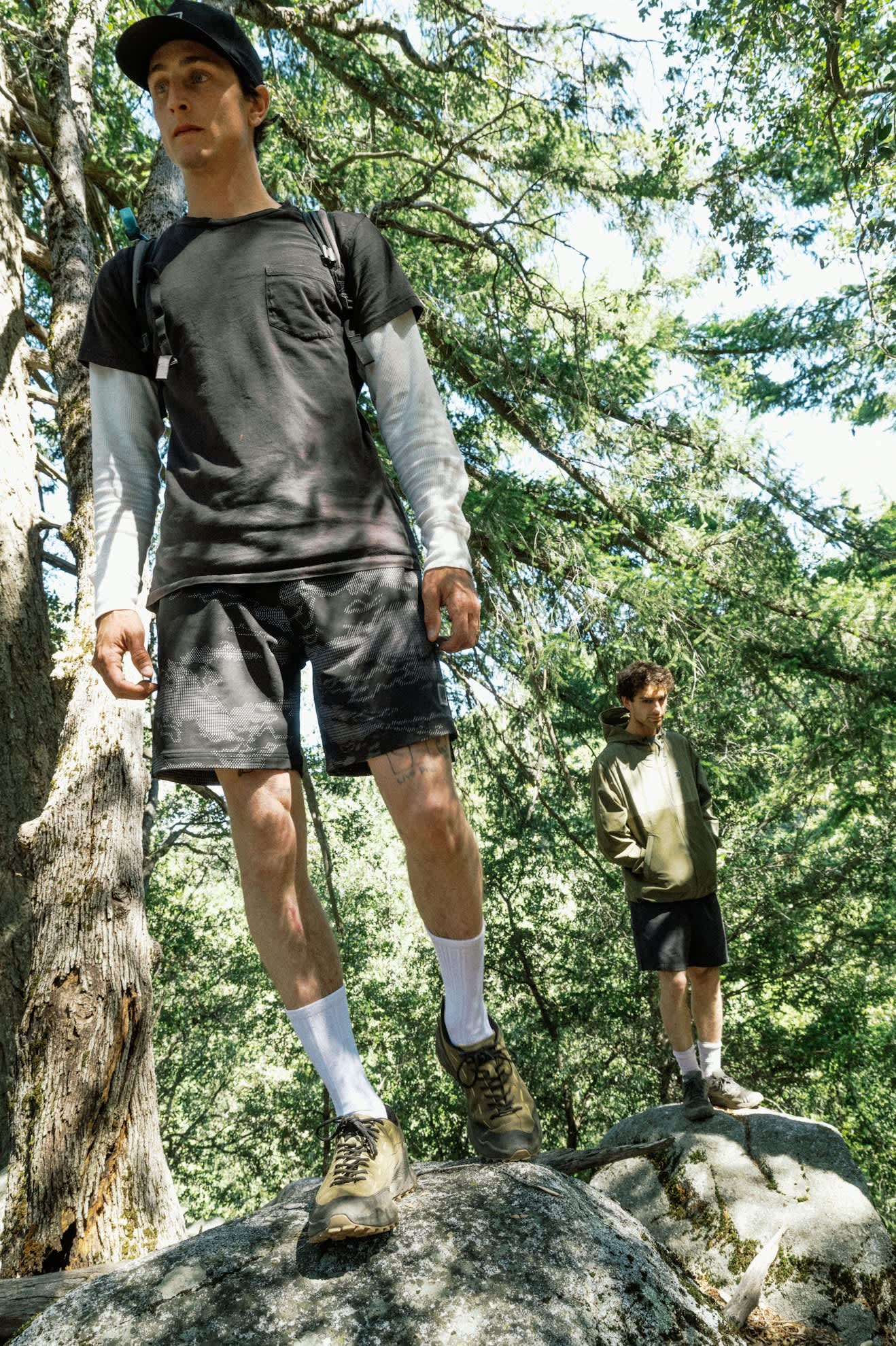 brixton-journey-active-short-black-camo-sportshorts-herren image 4