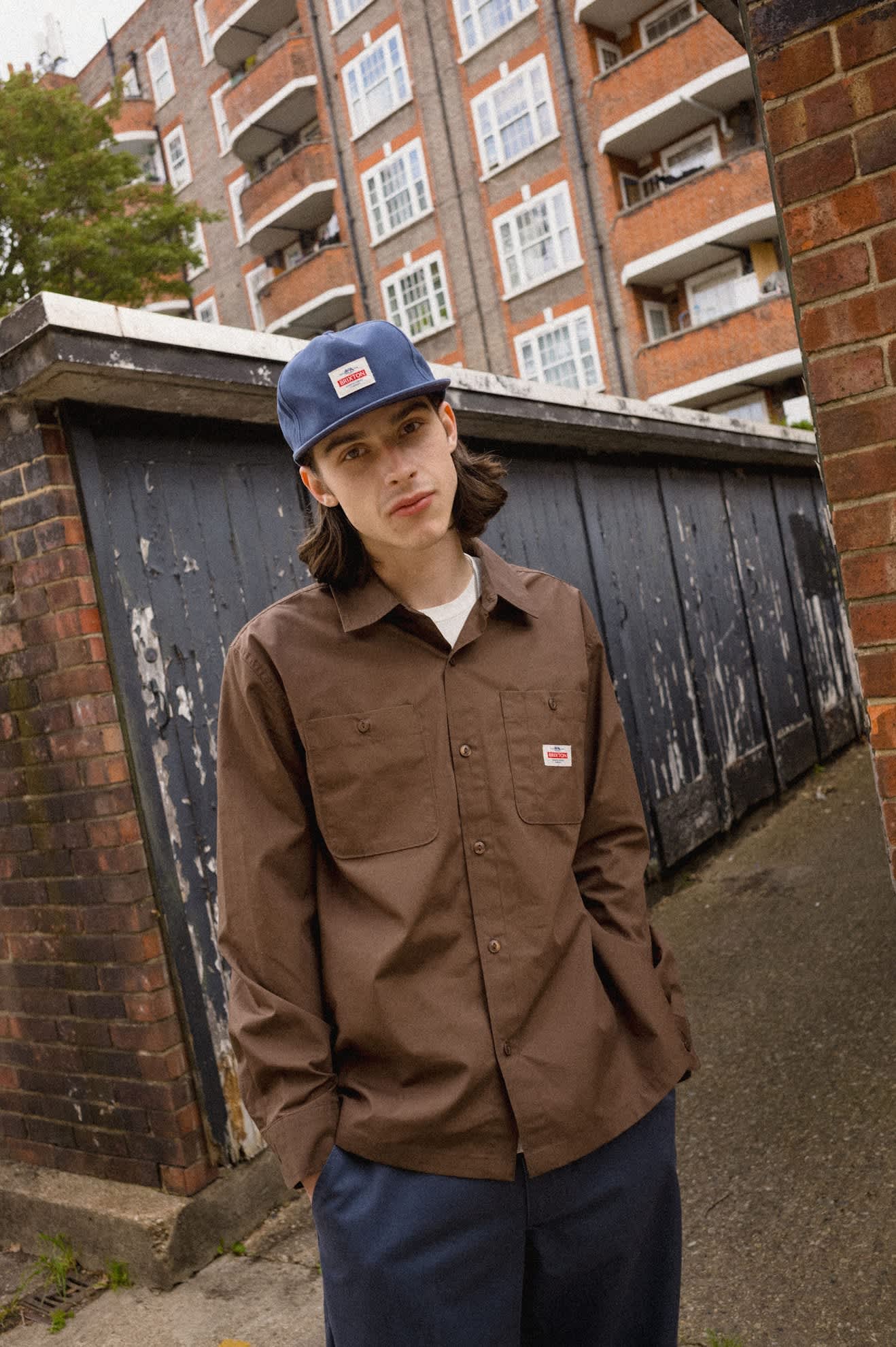 brixton-trademark-adjustable-cap-washed-navy-baumwolle image 2