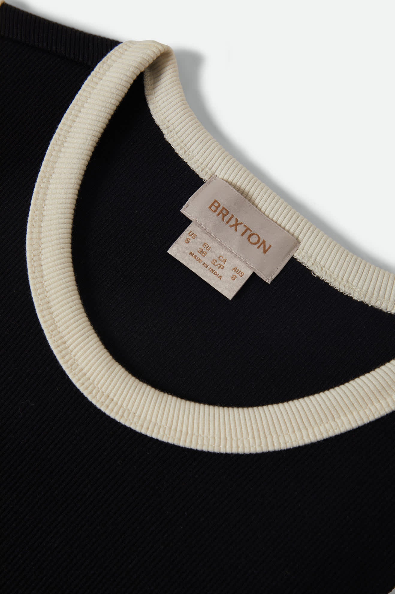 brixton-ribbed-cinch-mini-kleid-black-off-white image 7