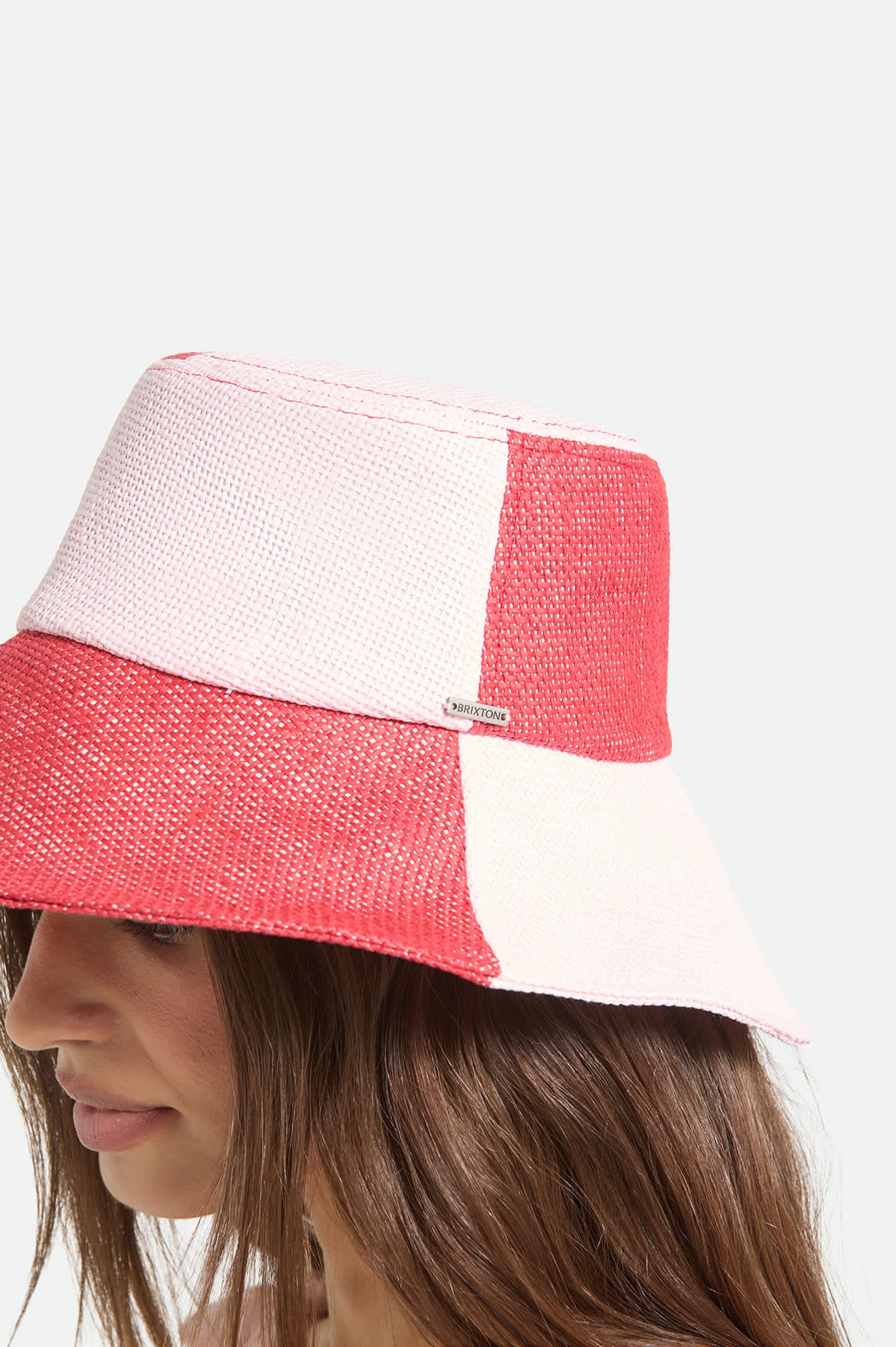 brixton-harmony-bucket-hat-silber-pink-strohhut-packbar image 5