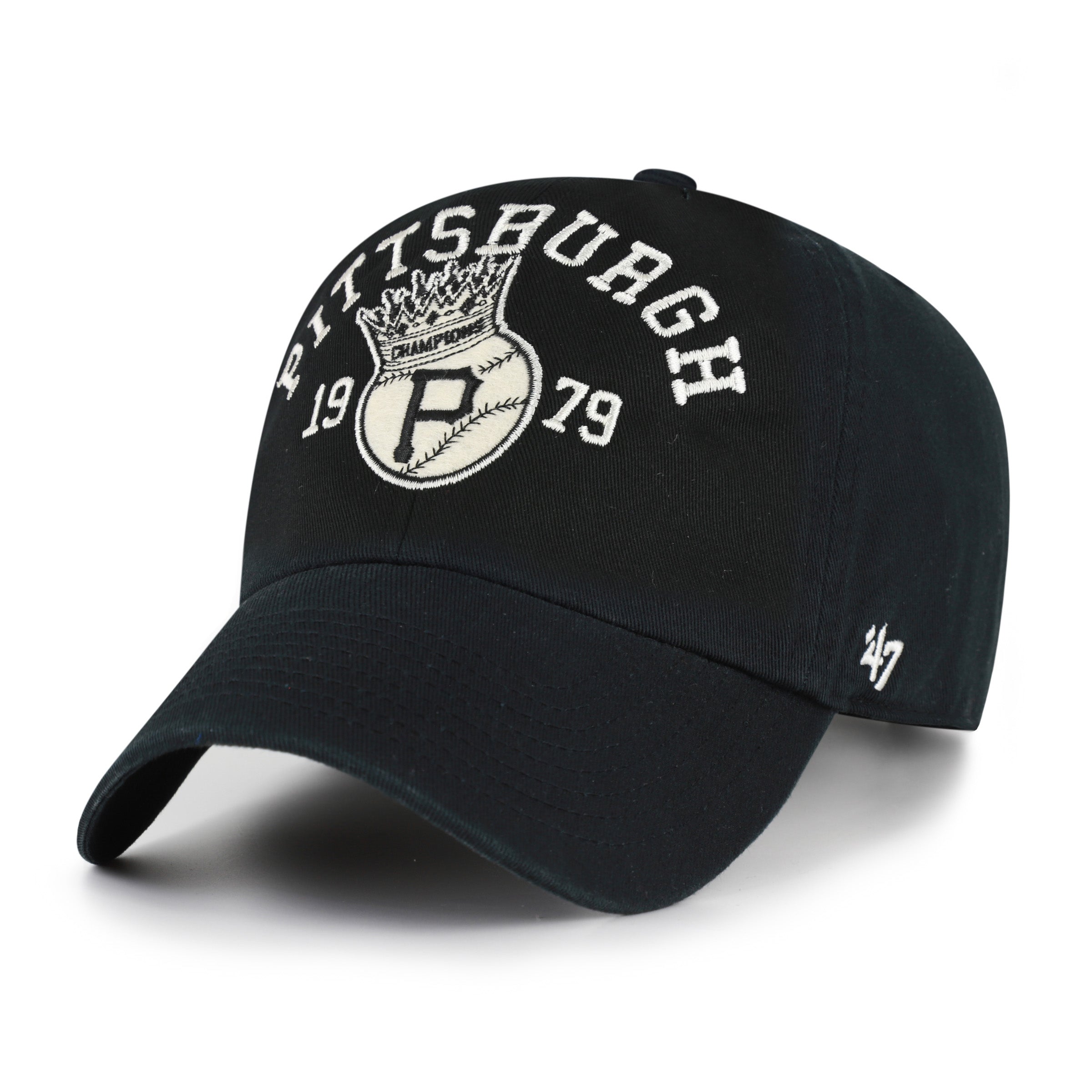47-brand-clean-up-pittsburgh-pirates-crown-ball-cap-schwarz image 1