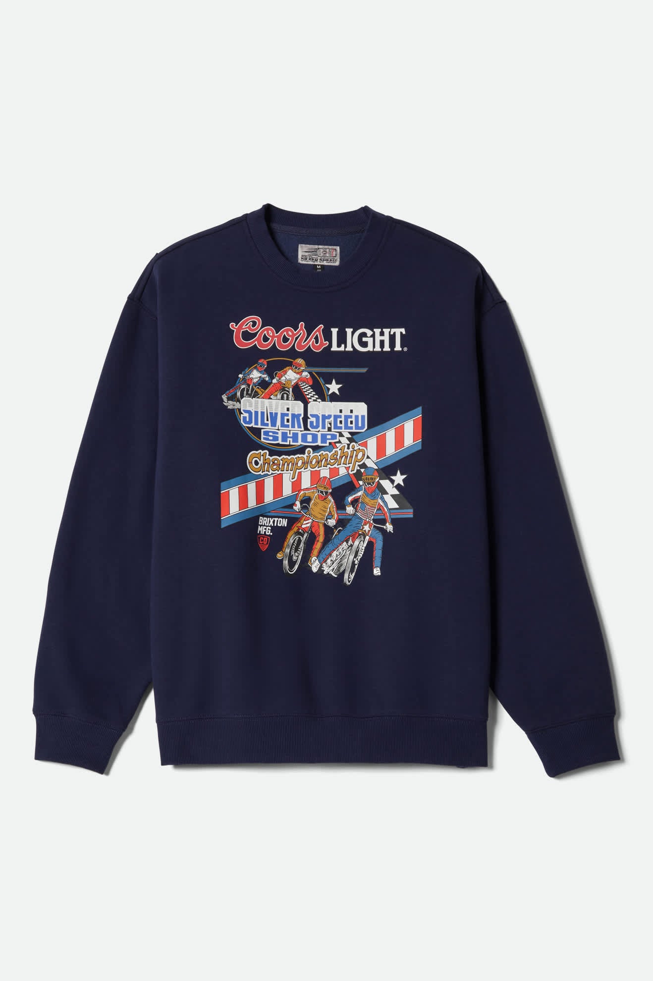 brixton-coors-light-berm-crew-sweatshirt-navy image 1