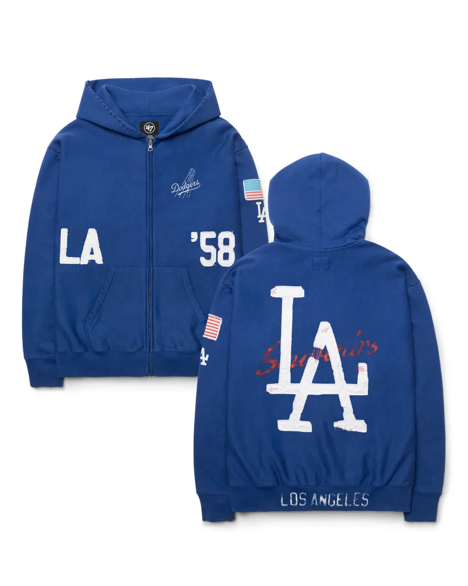 47-brand-headline-dodgers-first-nine-full-zip-hoodie-royal image 1