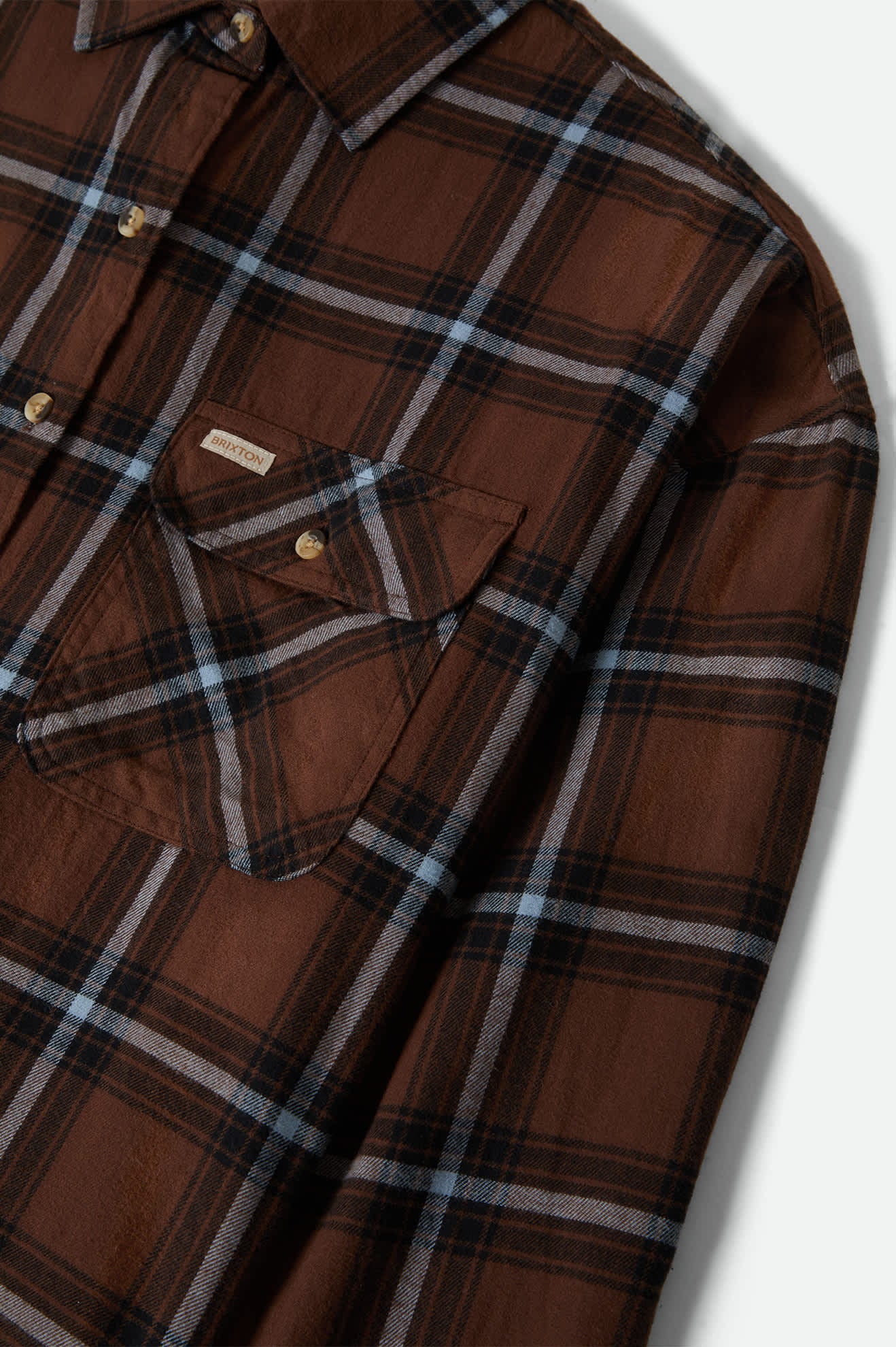 brixton-bowery-vintage-overshirt-flanellhemd-braun-blau image 7