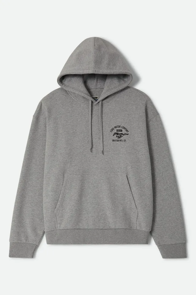 brixton-ford-mustang-hood-kapuzenpullover-grau-360gsm image 1