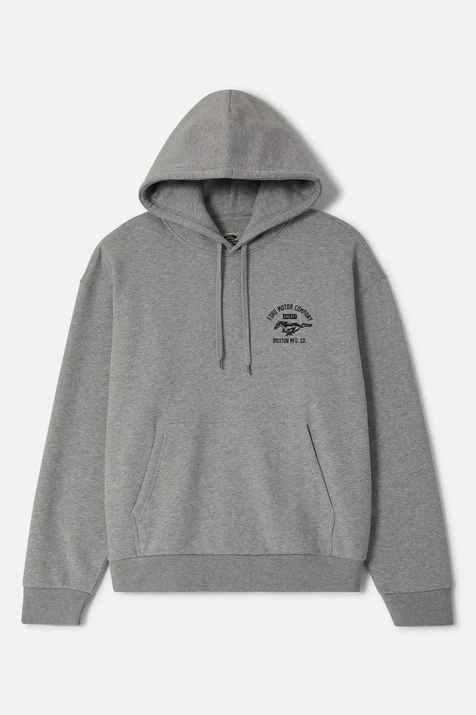 brixton-ford-mustang-hood-kapuzenpullover-grau-360gsm image 1