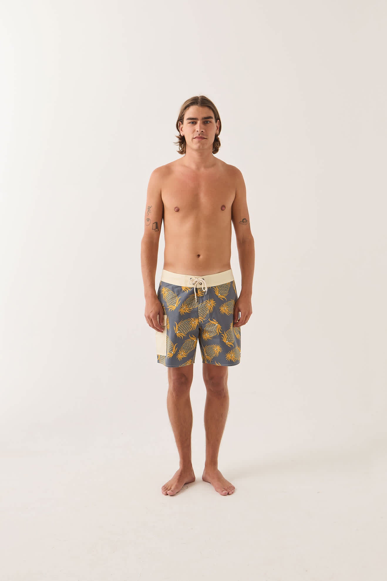 brixton-classic-trunk-17-boardshorts-grey-pineapple image 2