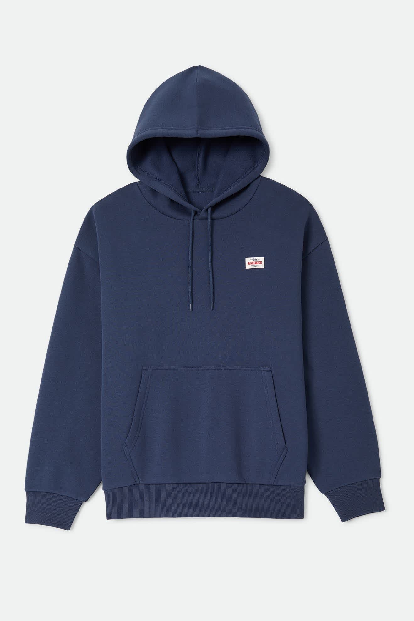 brixton-trademark-hood-hoodie-washed-navy-fleece image 1