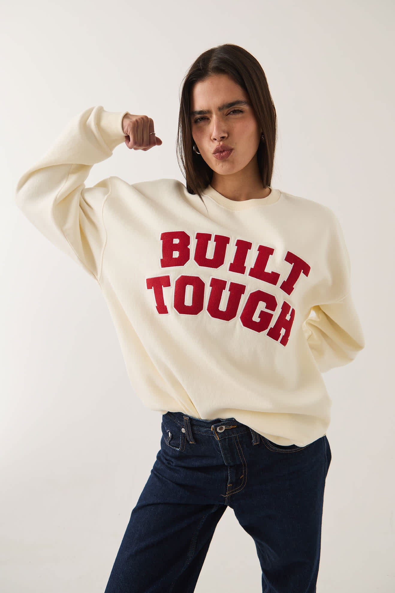 brixton-ford-built-tough-crew-sweatshirt-wimbledon-white image 6