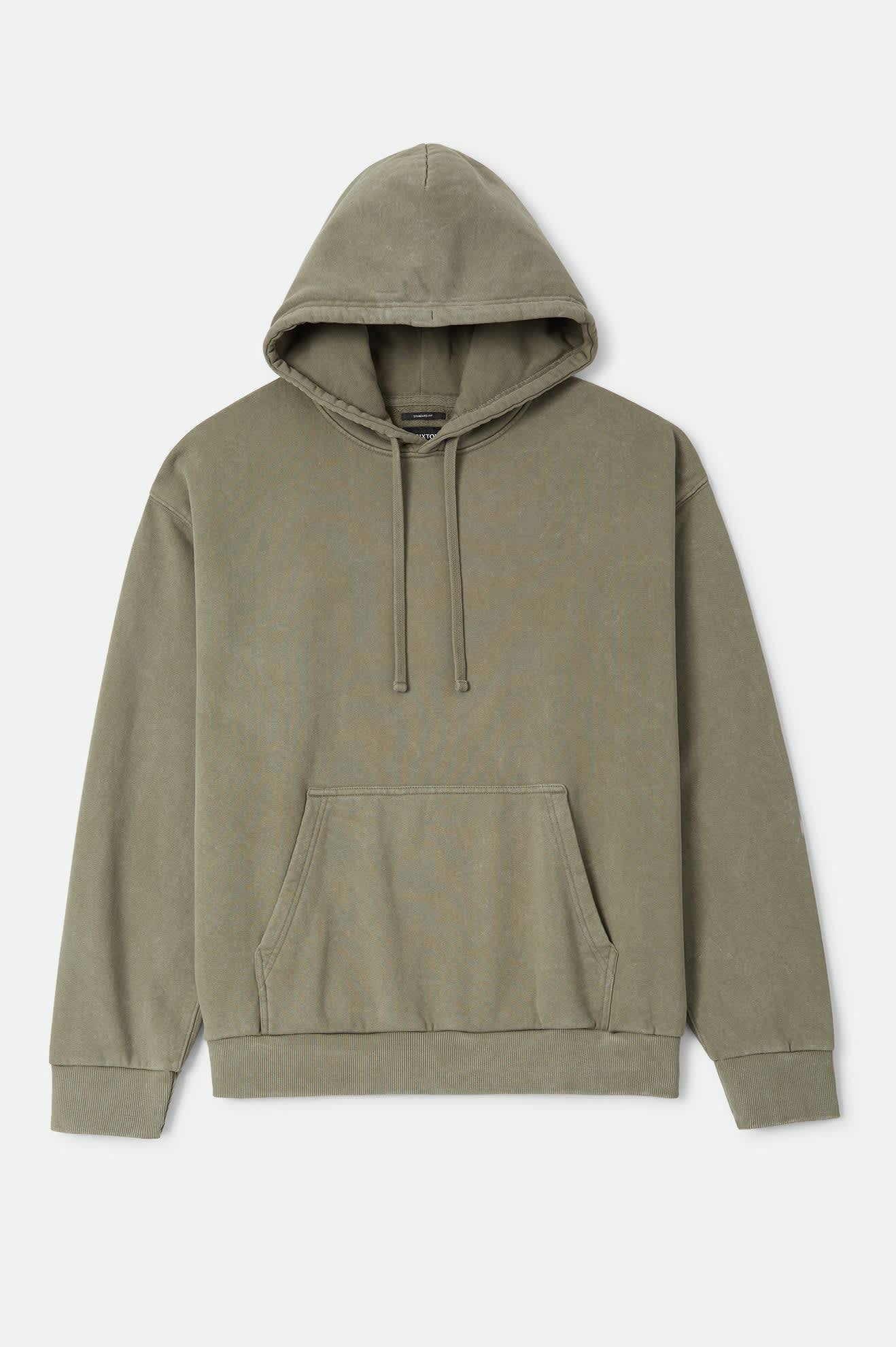 brixton-baseline-hood-hoodie-olive-surplus-vintage-wash image 1