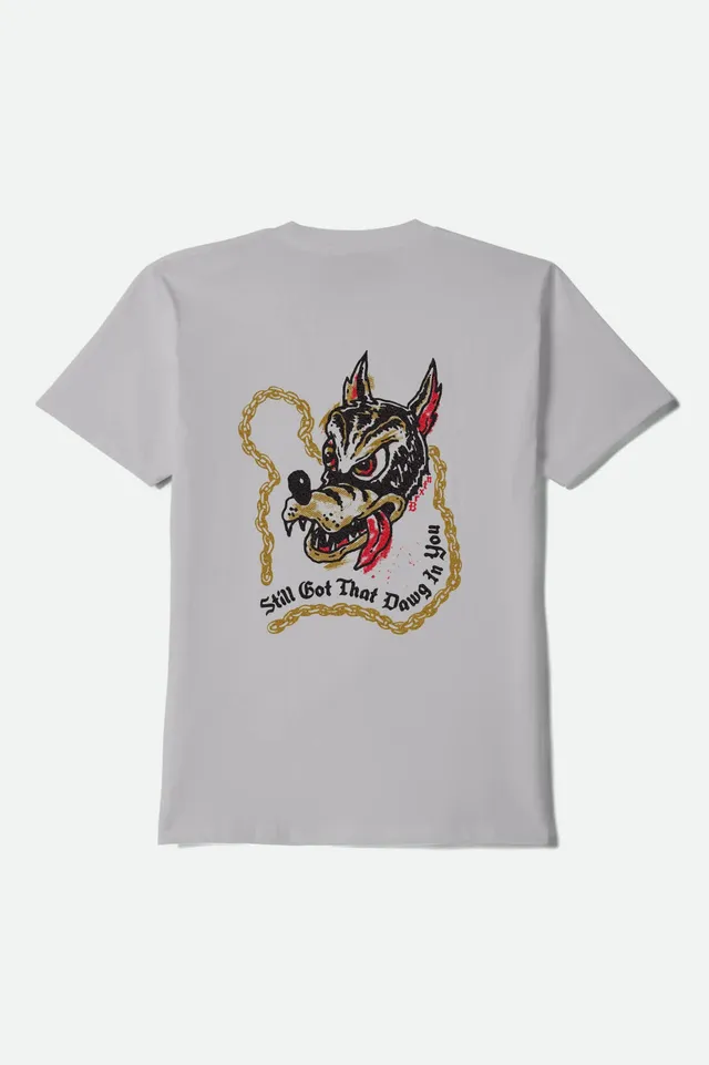 brixton-dawg-short-sleeve-t-shirt-herren-grau-pebble-wash image 1