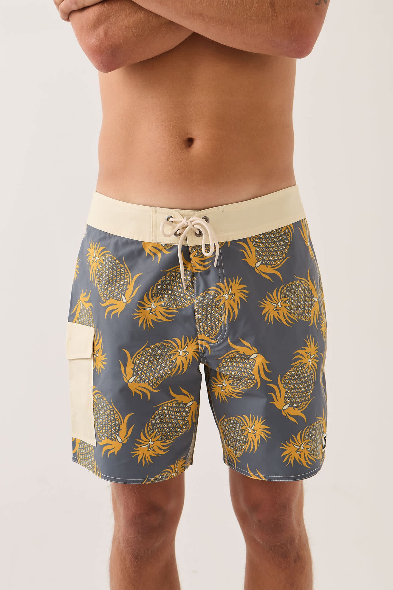 brixton-classic-trunk-17-boardshorts-grey-pineapple image 6