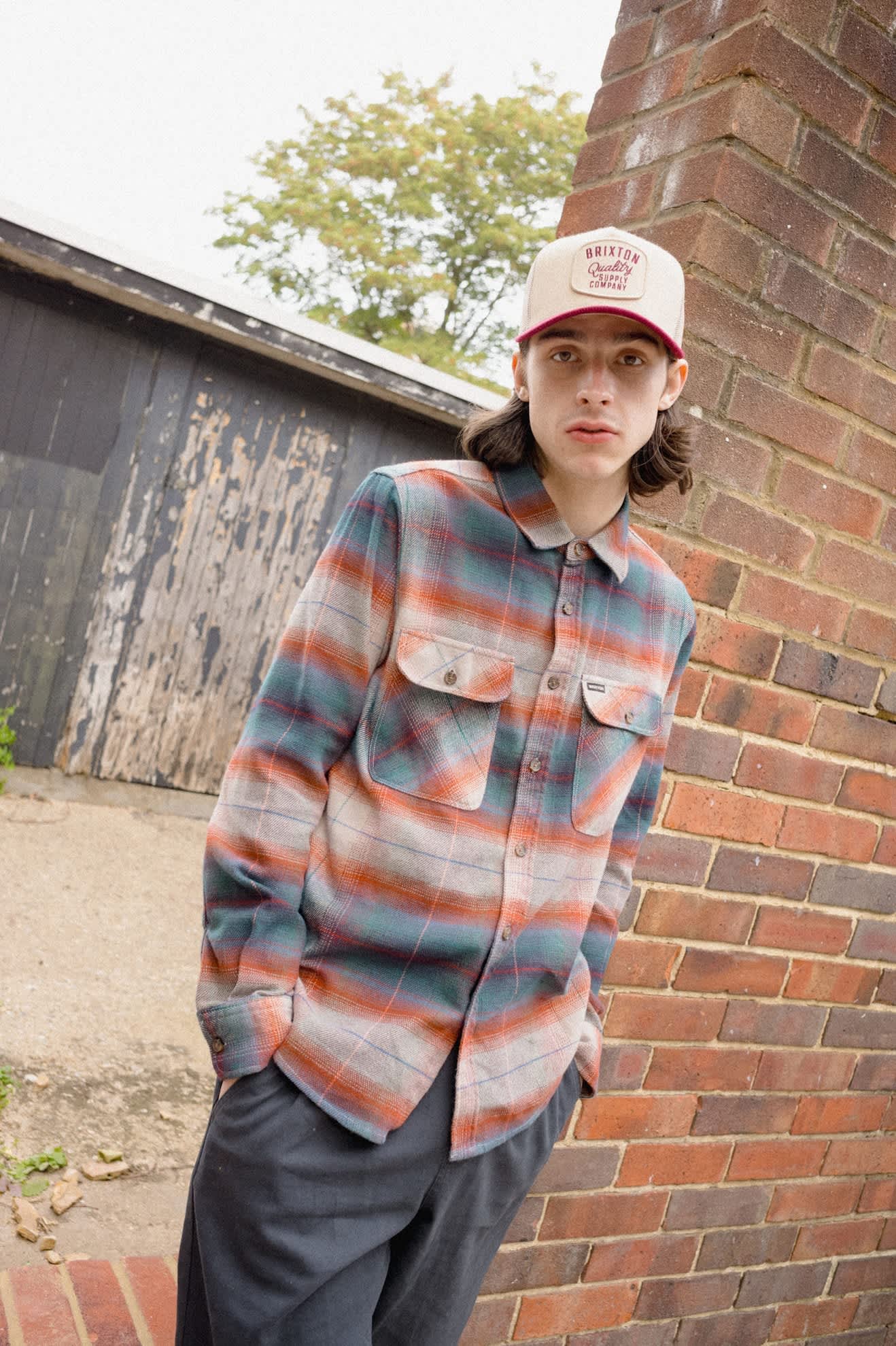 brixton-hubal-trucker-hat-oatmeal-brick-cord image 3