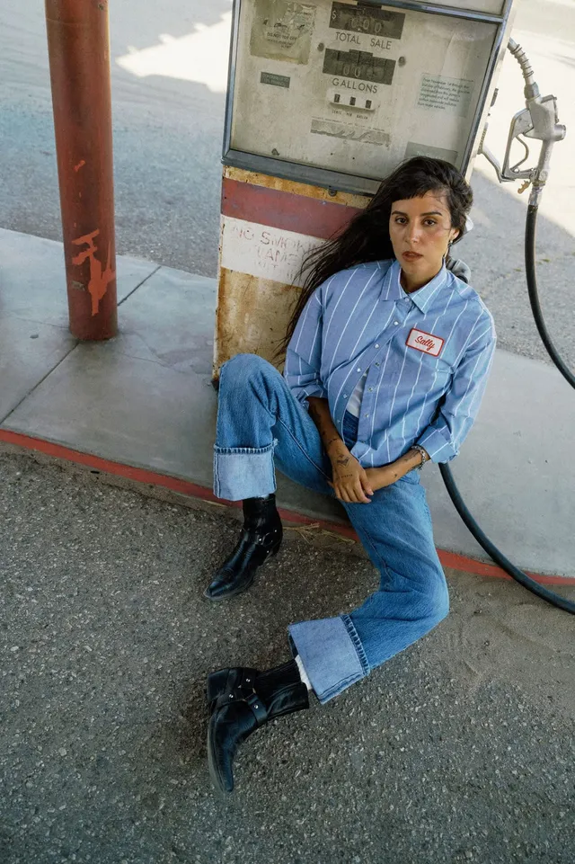 brixton-ford-mustang-sally-hemd-blue-chambray-stripe-westernbluse image 1