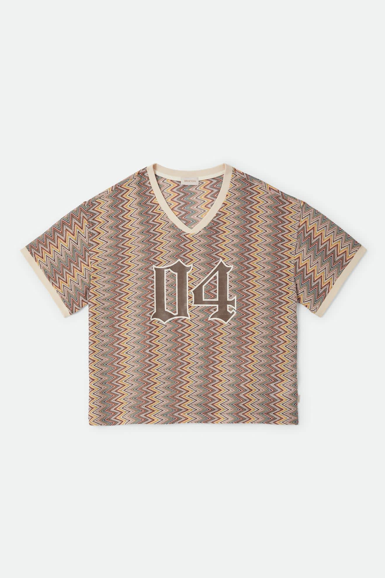 brixton-football-mesh-jersey-oversized-multi-color-zigzag-mesh image 2