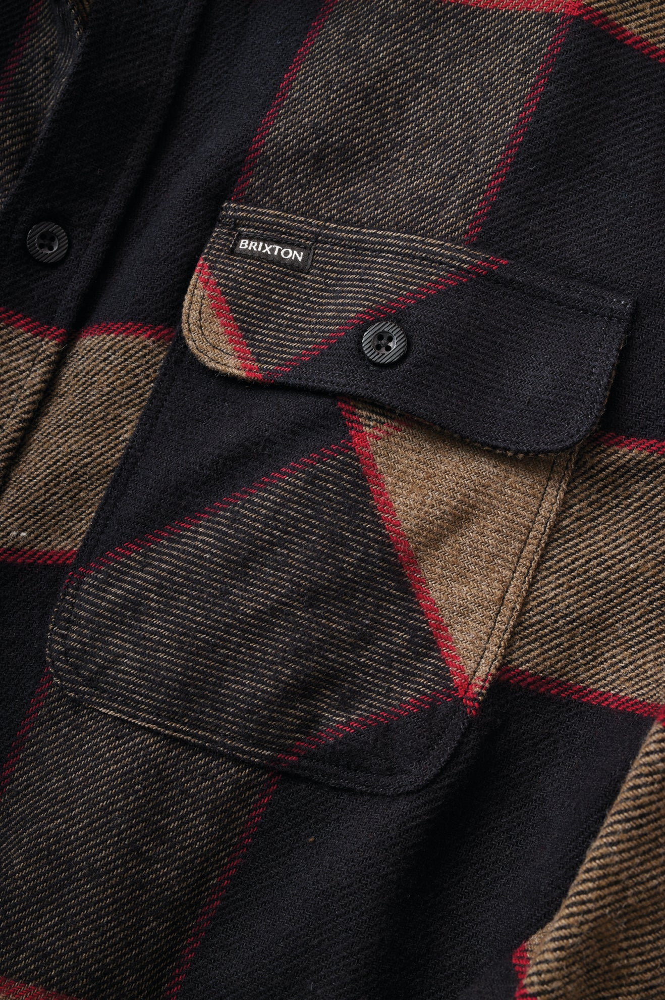 brixton-bowery-flanellhemd-heather-grey-charcoal-kariert image 2