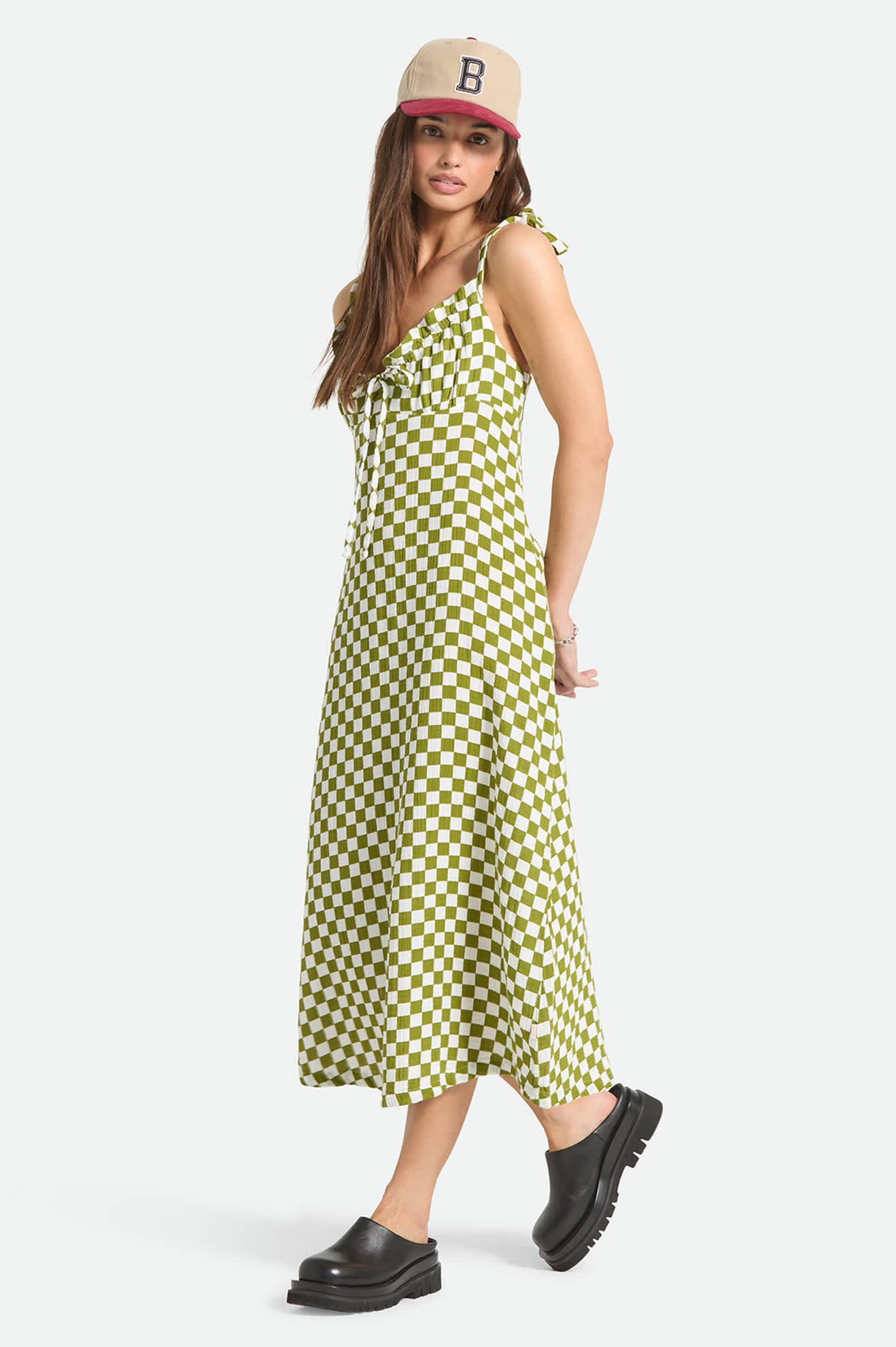 brixton-the-tie-dress-kleid-sublime-green-checkerboard image 1