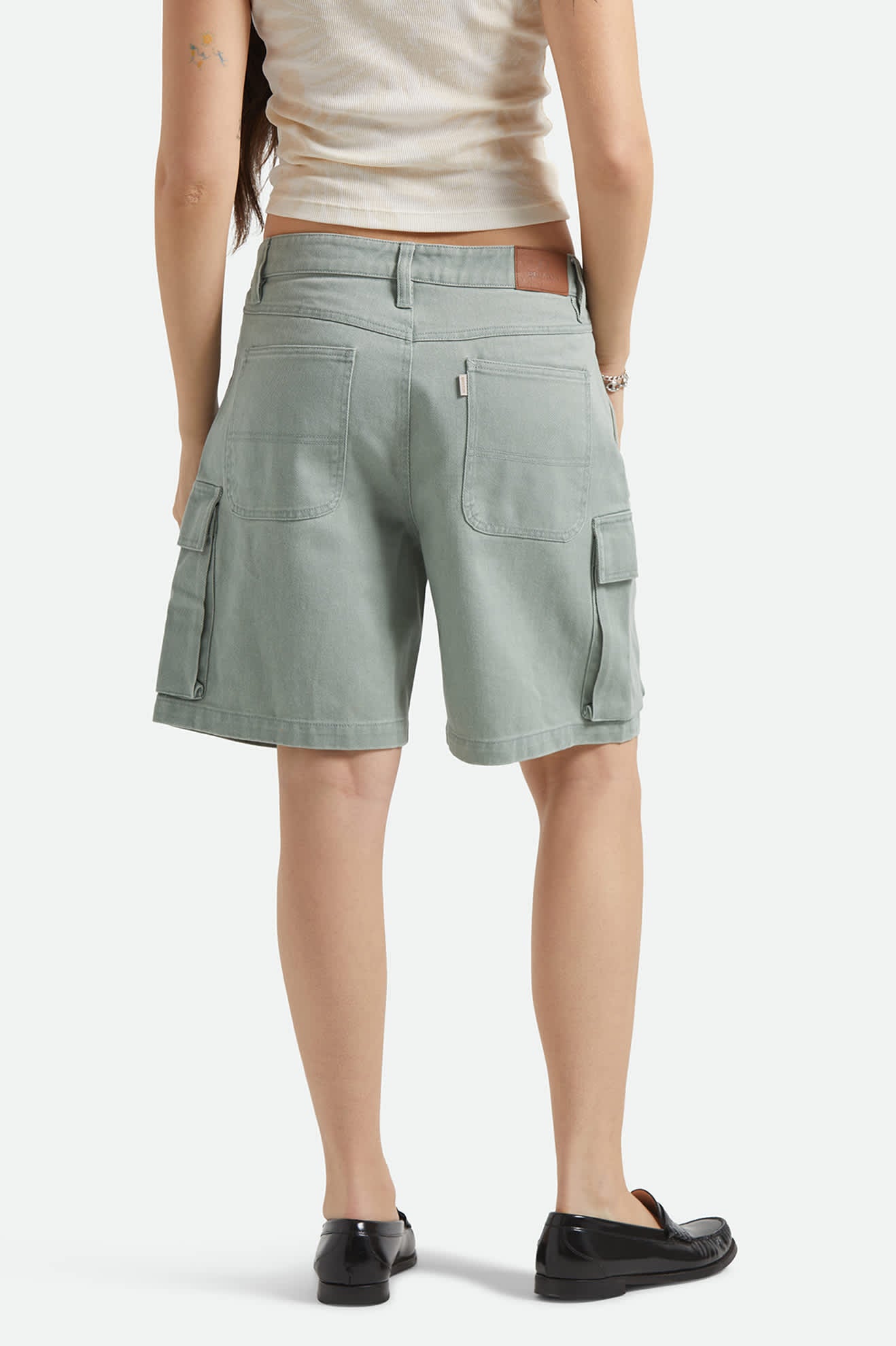brixton-alba-baggy-carpenter-short-washed-sage-green image 4