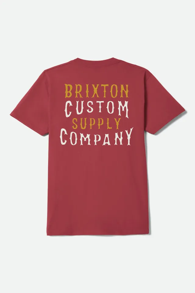 brixton-wheaton-t-shirt-robust-red-worn-wash-mit-print image 1