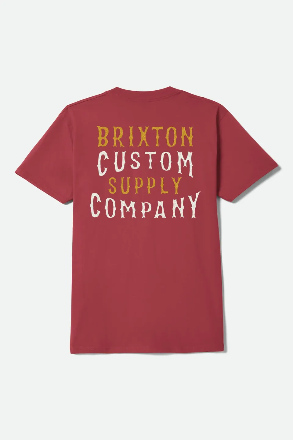 brixton-wheaton-t-shirt-robust-red-worn-wash-mit-print image 1