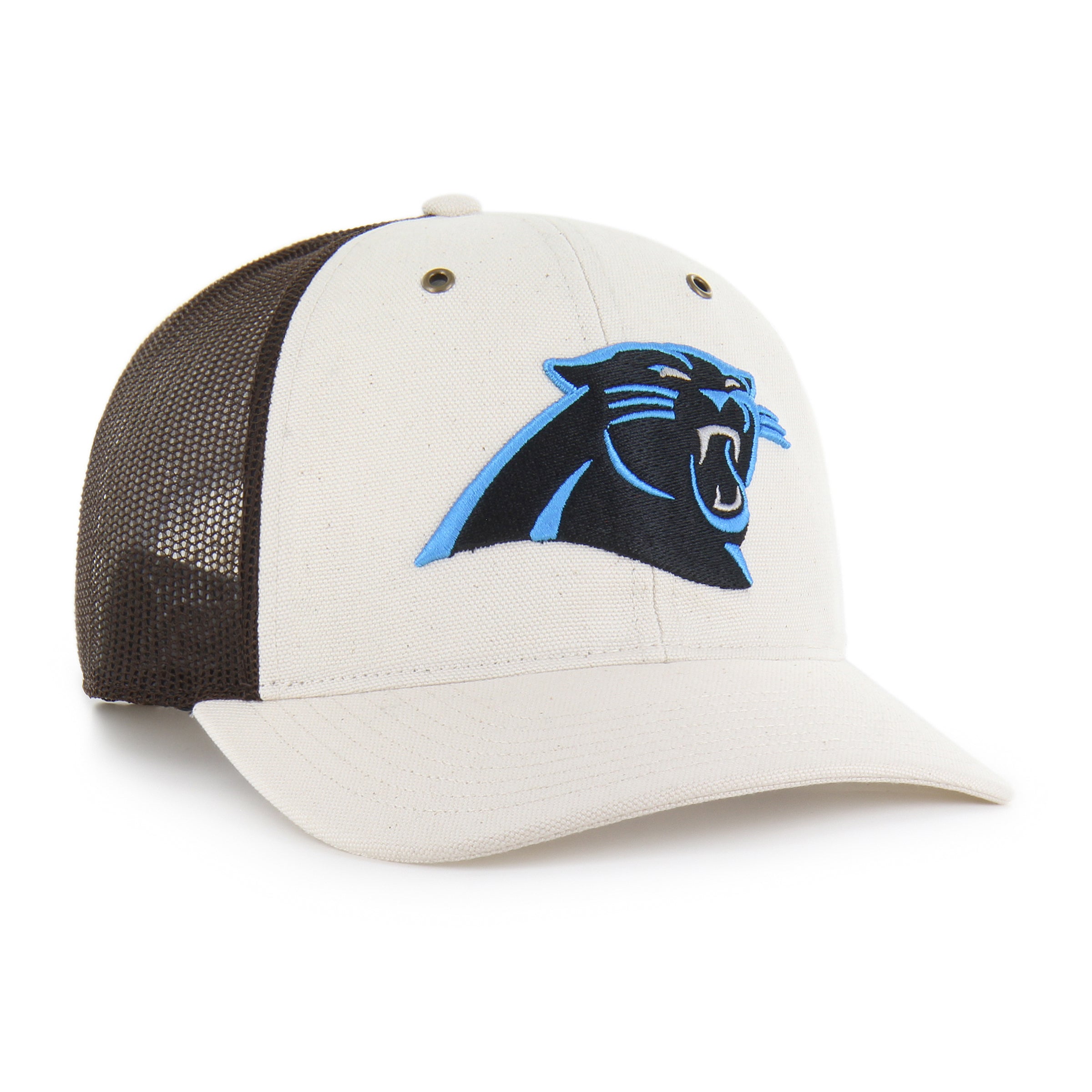 47-brand-carolina-panthers-carhartt-trucker-cap-natural-snapback image 4