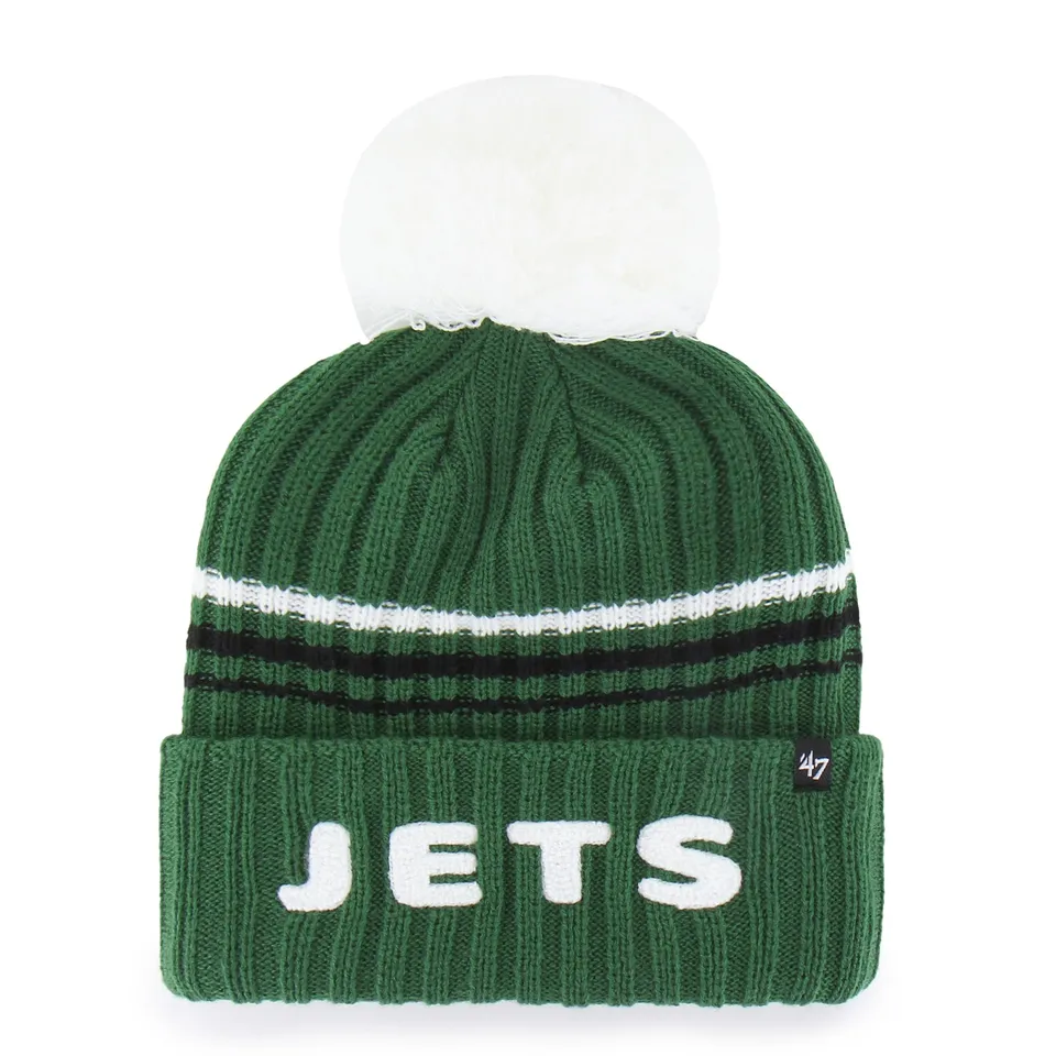 47-knits-fuzzy-script-beanie-new-york-jets-gr-n-damen image 1