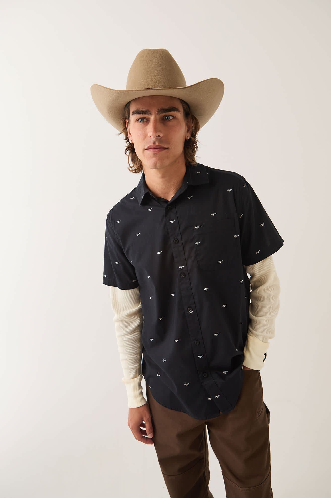 brixton-ford-mustang-shirt-mustang-burnt-rubber-button-up image 7