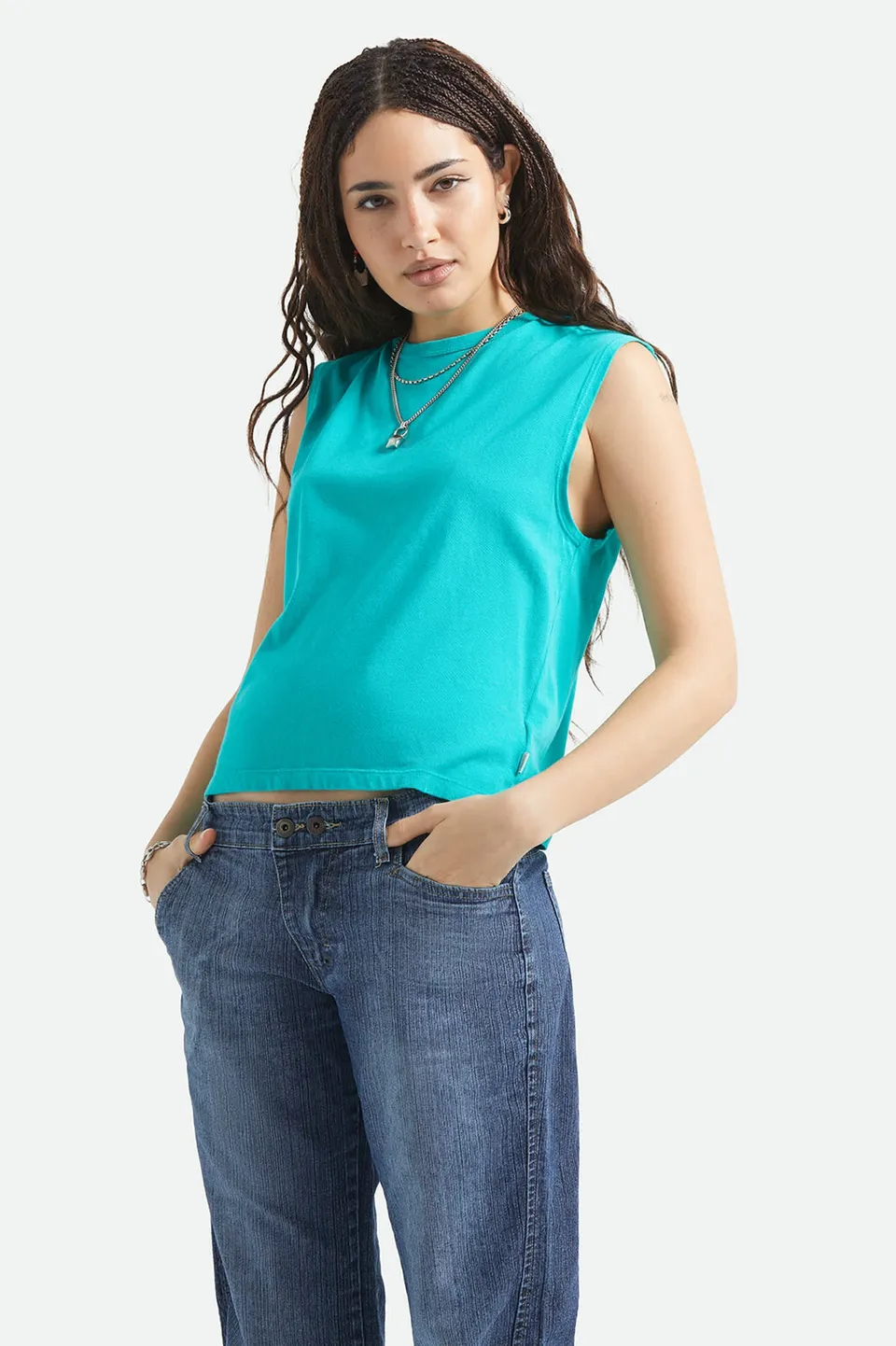 brixton-carefree-muscle-tank-retro-green-bio-baumwolle image 1