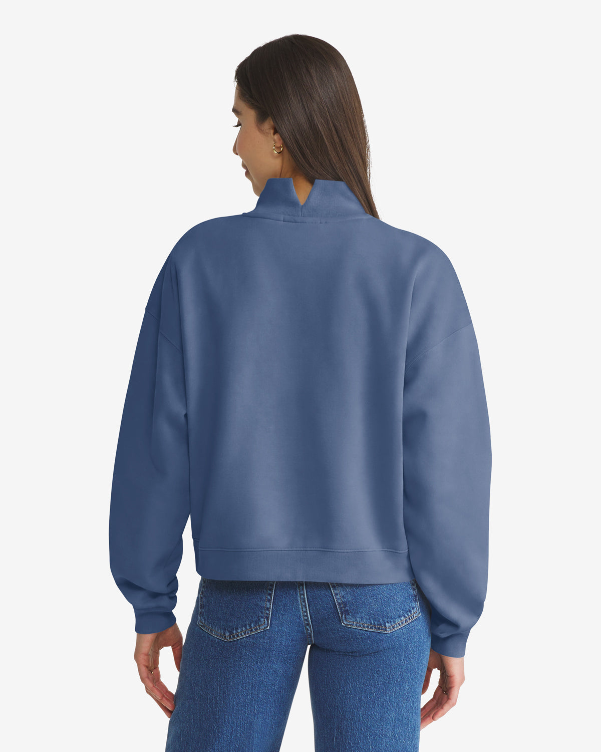 47-brand-vantage-patriots-mock-neck-sweatshirt-elmwood-blue image 2