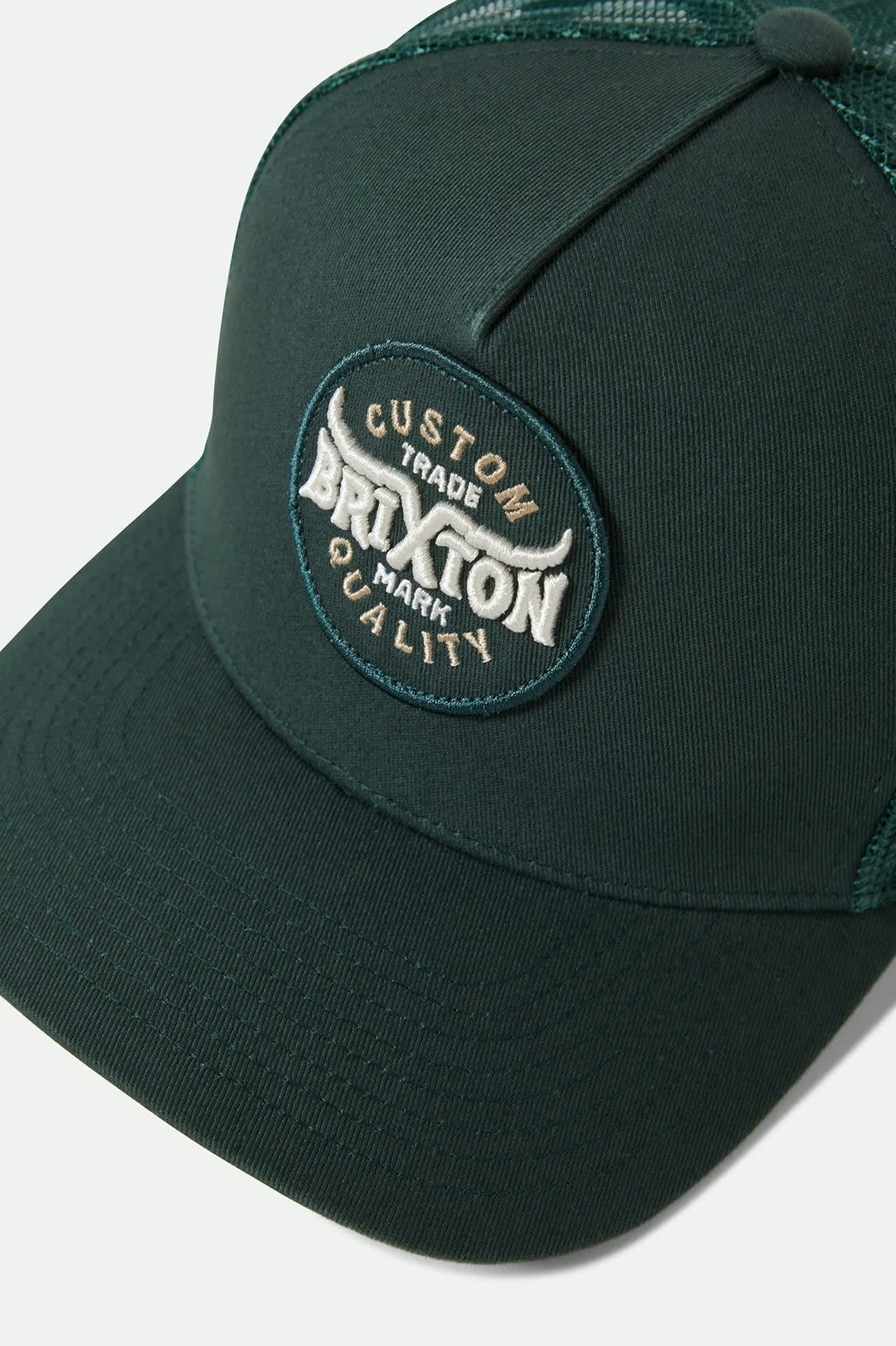 brixton-gibson-netplus-trucker-cap-deep-forest-patch image 3