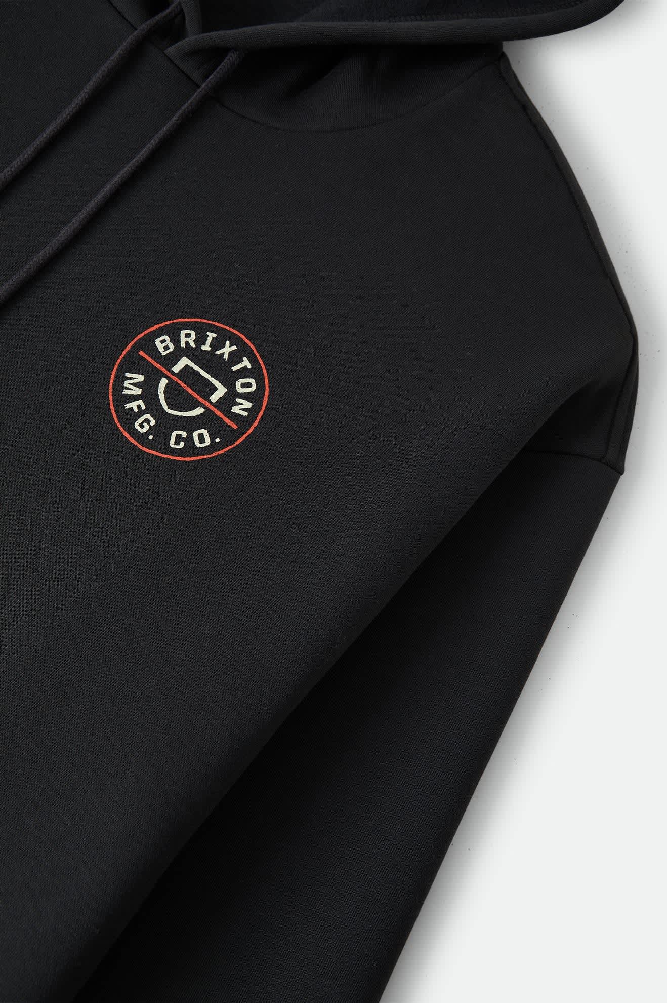 brixton-crest-ii-hood-hoodie-schwarz image 4