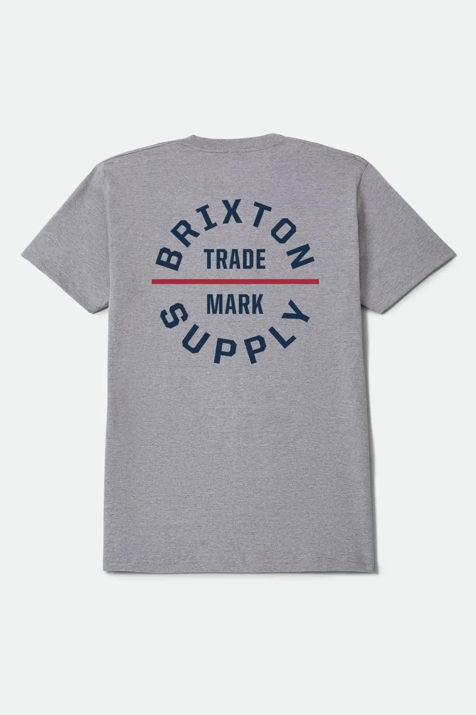 brixton-oath-standard-t-shirt-heather-grey-navy-red image 1