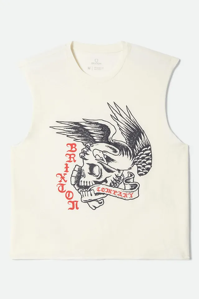 brixton-wolcott-boxy-muscle-tank-off-white-print image 1