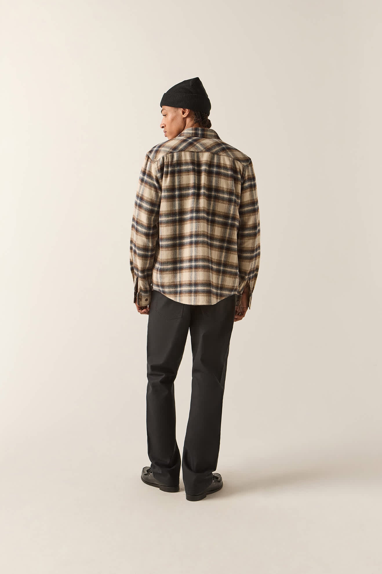 brixton-bowery-flanellhemd-soft-brown-plaid-kariert image 6