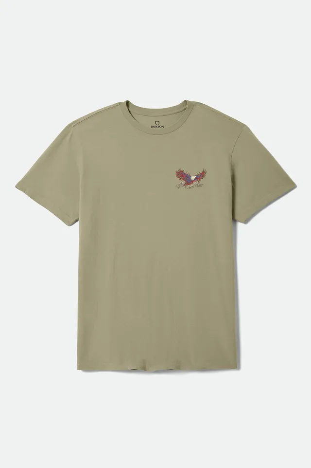 brixton-blazing-standard-t-shirt-olive-surplus-worn-wash-print image 1