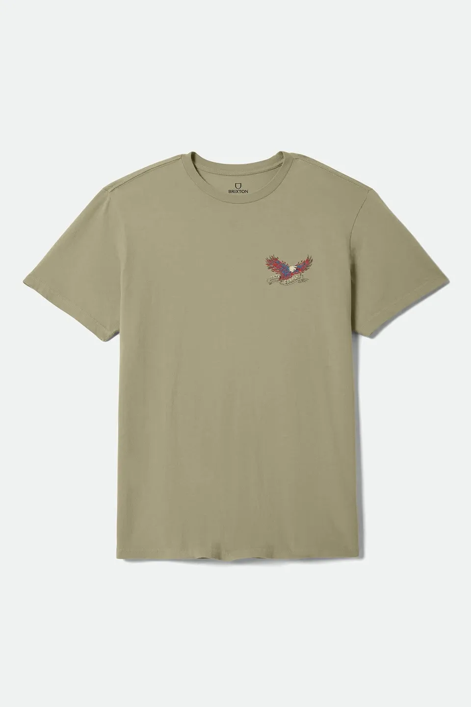 brixton-blazing-standard-t-shirt-olive-surplus-worn-wash-print image 1