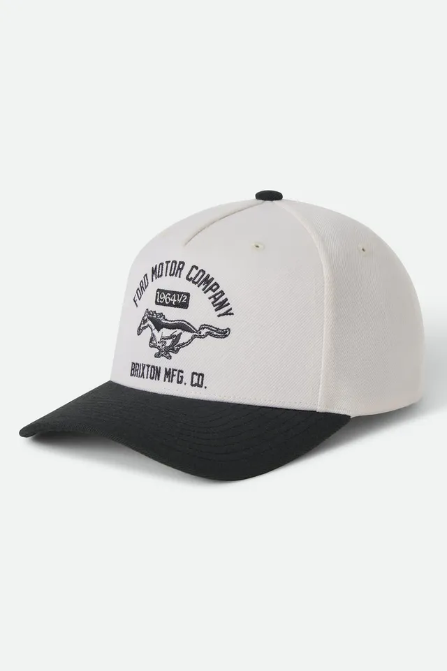 brixton-ford-mustang-snapback-white-burnt-rubber-patch image 1