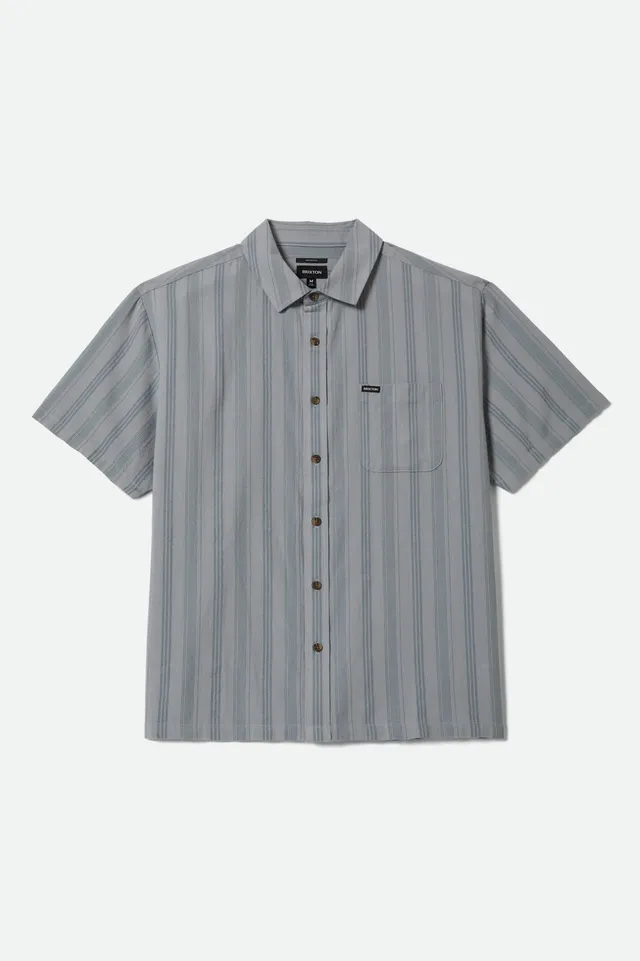 brixton-cru-stripe-dobby-kurzarmhemd-trooper-gestreift image 1